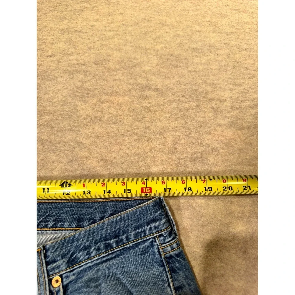 Levis 501 Jeans Mens 36x34 Blue Whiskering Denim Cotton Straight‎ Leg Button Fly